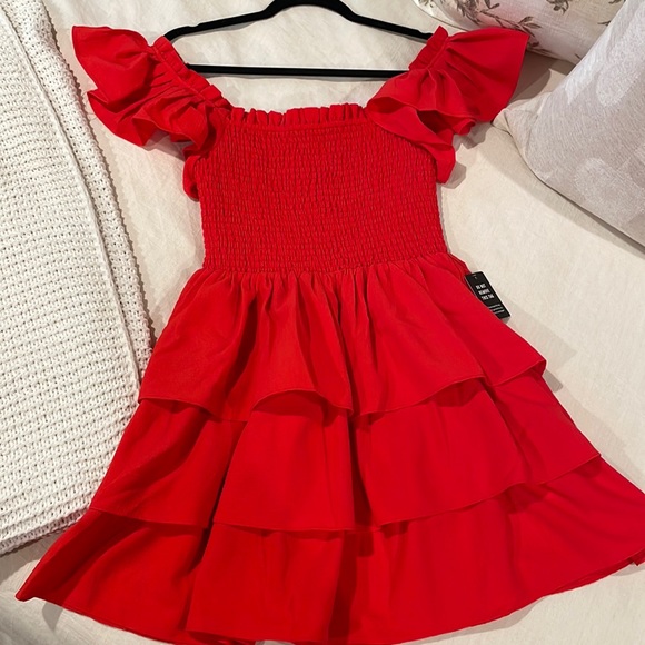 Red Tiered Dress - NWT - Picture 1 of 6